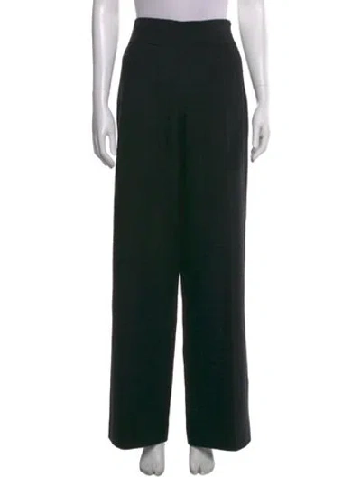 Pre-owned Sandro Tweed Wide Leg Pants In Black