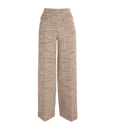 SANDRO TWEED WIDE-LEG TROUSERS