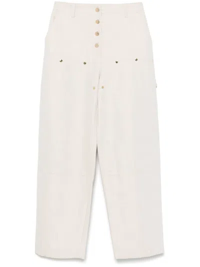 Sandro Twill-weave Trousers In Neutrals
