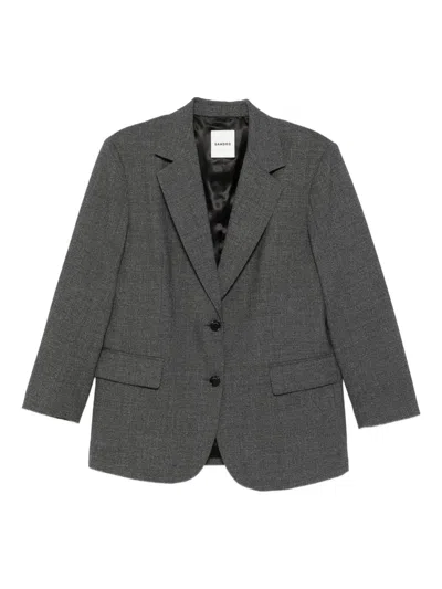 Sandro Two-button Wool Blazer In Green