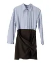 Sandro Two In One Dress In Light Blue Cotton In Blue