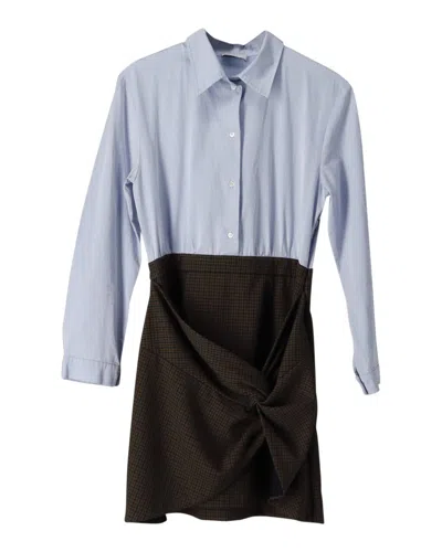 Sandro Two In One Dress In Light Blue Cotton