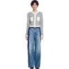 Sandro Macaron Two Tone Cardigan In Grey