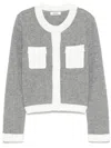 Sandro Two-tone Cardigan In Grey