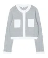 Sandro Macaron Two Tone Cardigan In White