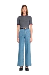 Sandro Two Tone Cropped Short Sleeve Sweater In Gray