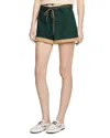 Sandro Two-tone Drawstring Waist Shorts In Bottle Green