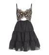 Sandro Broderie-anglaise Tiered Minidress In Beige