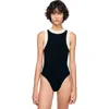 Sandro Womens Black Monogram-embroidered Contrast-trim Woven Bodysuit In Black