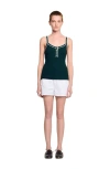 Sandro Womens Bottle Green Two-tone Button-down Knitted Vest In Green
