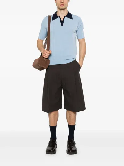 Sandro Two-tone Polo Shirt In Blue