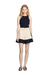 Sandro Two-tone Shorts In Ecru