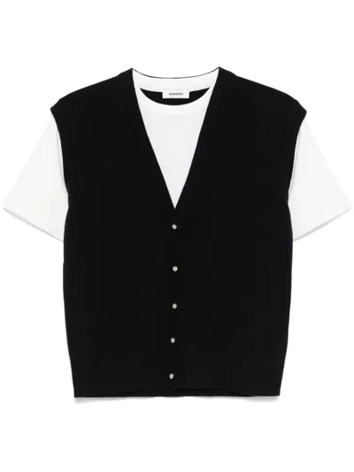 Sandro Two-tone Sweater In Blue