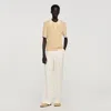 Sandro Buttoned Polo Shirt In Nude