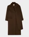 Sandro Double-breasted Wool Coat In Olive Green