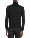 Sandro Mens Bleus Turtleneck Fine-knit Wool Jumper S In Black