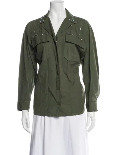 Pre-owned Sandro Utility Jacket In Green