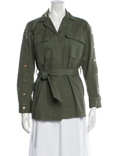 Pre-owned Sandro Utility Jacket In Green