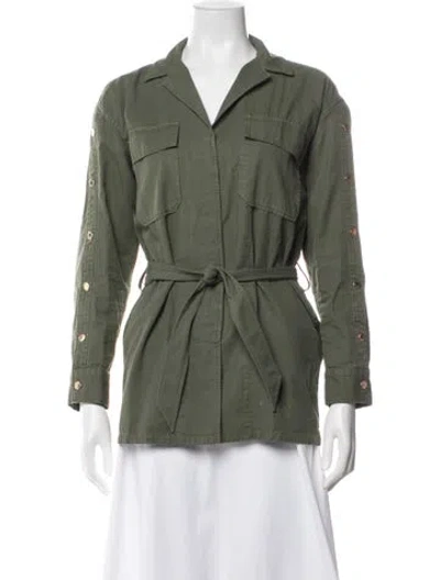 Pre-owned Sandro Utility Jacket In Green
