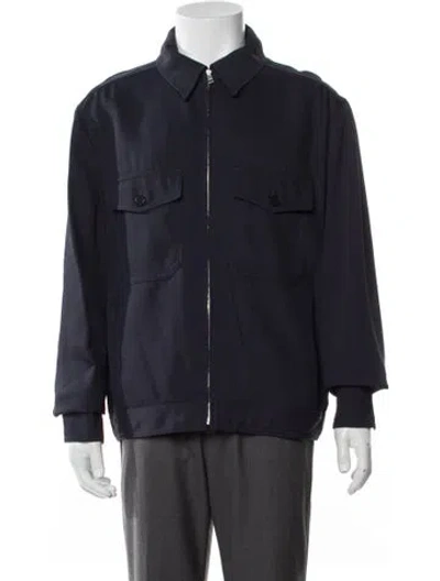 Pre-owned Sandro Utility Jacket W/ Tags In Blue