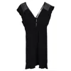 Sandro V-neck Dress In Black Viscose In Black