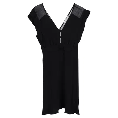 Sandro V-neck Dress In Black Viscose