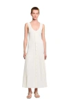Sandro Womens Scoop-neck Ribbed Knitted Maxi Dress Ecru In White