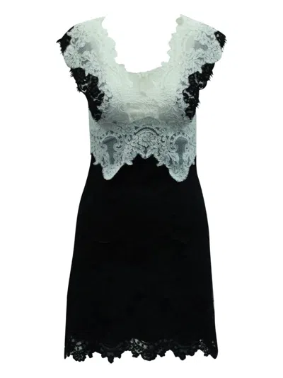 Pre-owned Sandro V-neck Lace Dress In Black