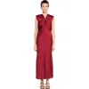 Sandro V-neck Maxi Dress In Burgundy