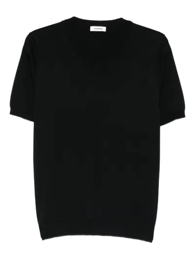 Sandro V-neck Short-sleeve T-shirt In Black