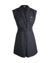 Sandro Vaiana Stripe Tailored Mini Dress In Black Wool In Black