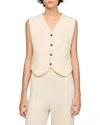 Sandro Valdo Cable Knit Vest In Neutral