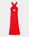 Sandro Womens Rouges Wraparound Sleeveless Woven Maxi Dress