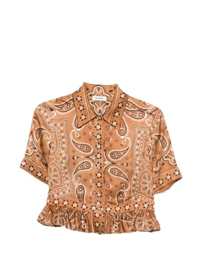 Sandro Gerüschtes Vanessi Paisley-hemd In Brown