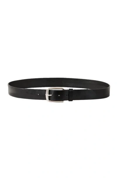 Sandro Adjustable Vegetable Tanned Leather Belt In Noir / Gris