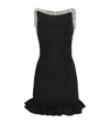 Sandro Velvet Beaded Mini Dress In Black