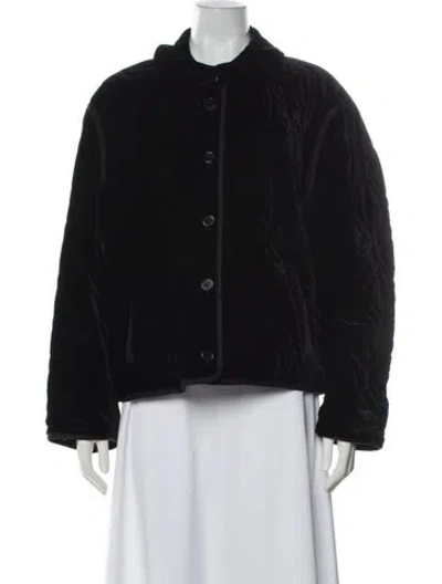 Pre-owned Sandro Velvet Coat In Black