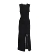 Sandro Velvet Embellished-detail Midi Dress In Black