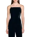 Sandro Velvet Jumpsuit In Black