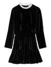 Sandro Velvet Mini Dress In Black