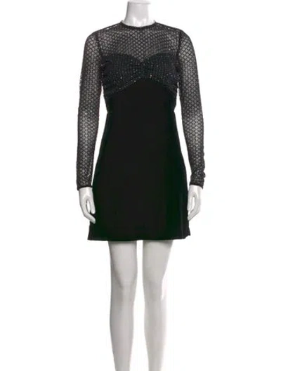 Pre-owned Sandro Velvet Mini Dress In Black