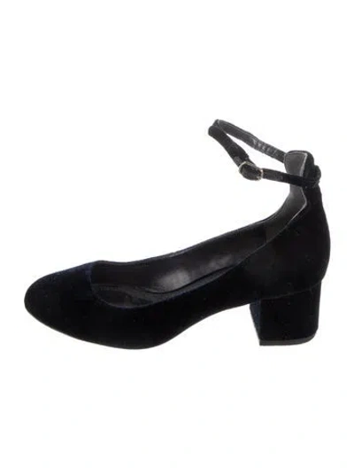 Pre-owned Sandro Velvet Pumps In Blue