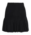 Sandro Velvet Ruffled Mini Skirt In Black