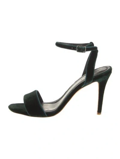 Pre-owned Sandro Velvet Sandals In Black