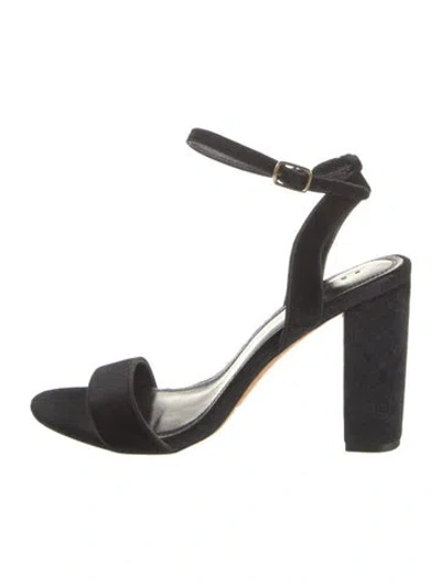 Pre-owned Sandro Velvet Sandals In Black