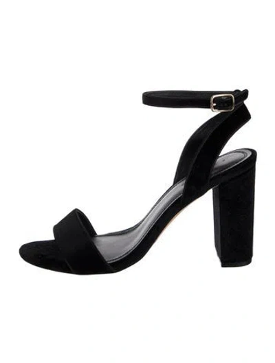 Pre-owned Sandro Velvet Sandals In Black