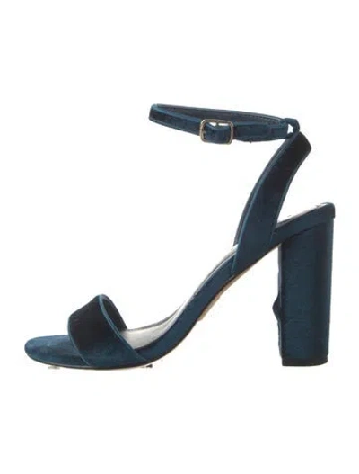 Pre-owned Sandro Velvet Sandals In Blue