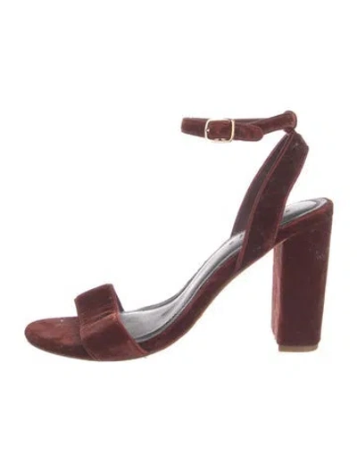 Pre-owned Sandro Velvet Sandals In Orange