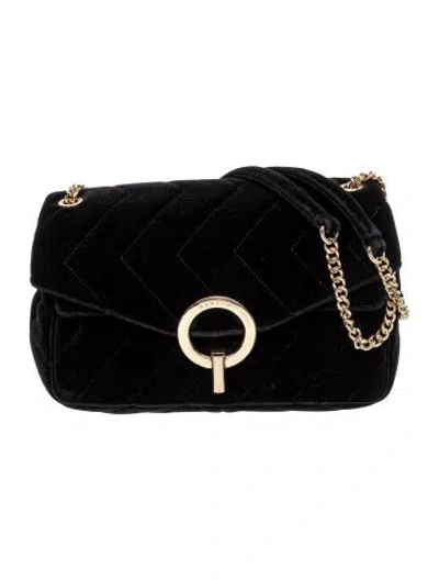 Pre-owned Sandro Velvet Shoulder Bag In Black