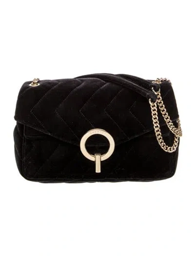 Pre-owned Sandro Velvet Shoulder Bag In Black